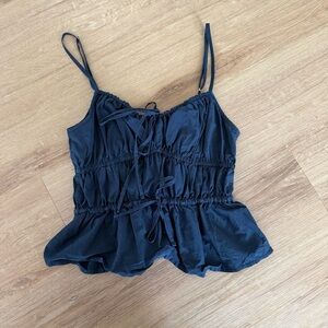 Ciao Lucia Smocked Peplum Camisole